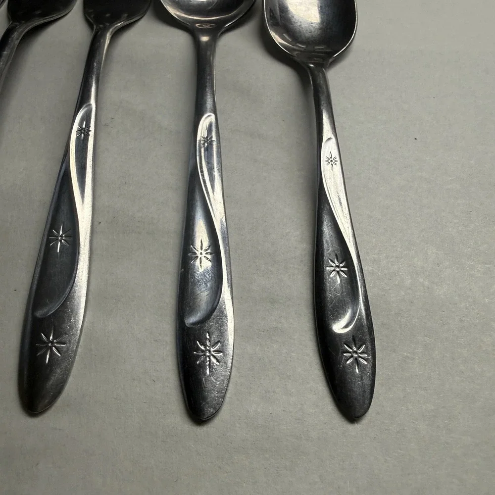 5 International Silver Americana Star Stainless USA Dinner Forks Soup Spoon